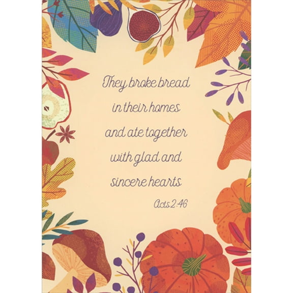 RSVP They Broke Bread In Their Homes Scripture Verse Religious Thanksgiving Card
