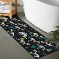 thumbnail image 2 of Black Cartoon Dinosaurs Skeletons Triangles Pattern Bathroom Rugs Mat,Non Slip Microfiber Bathroom Rug,Rubber Backing,Soft Bathroom Mats for Bathroom Floor,Tub and Shower,47x17in(120x43cm), 2 of 5