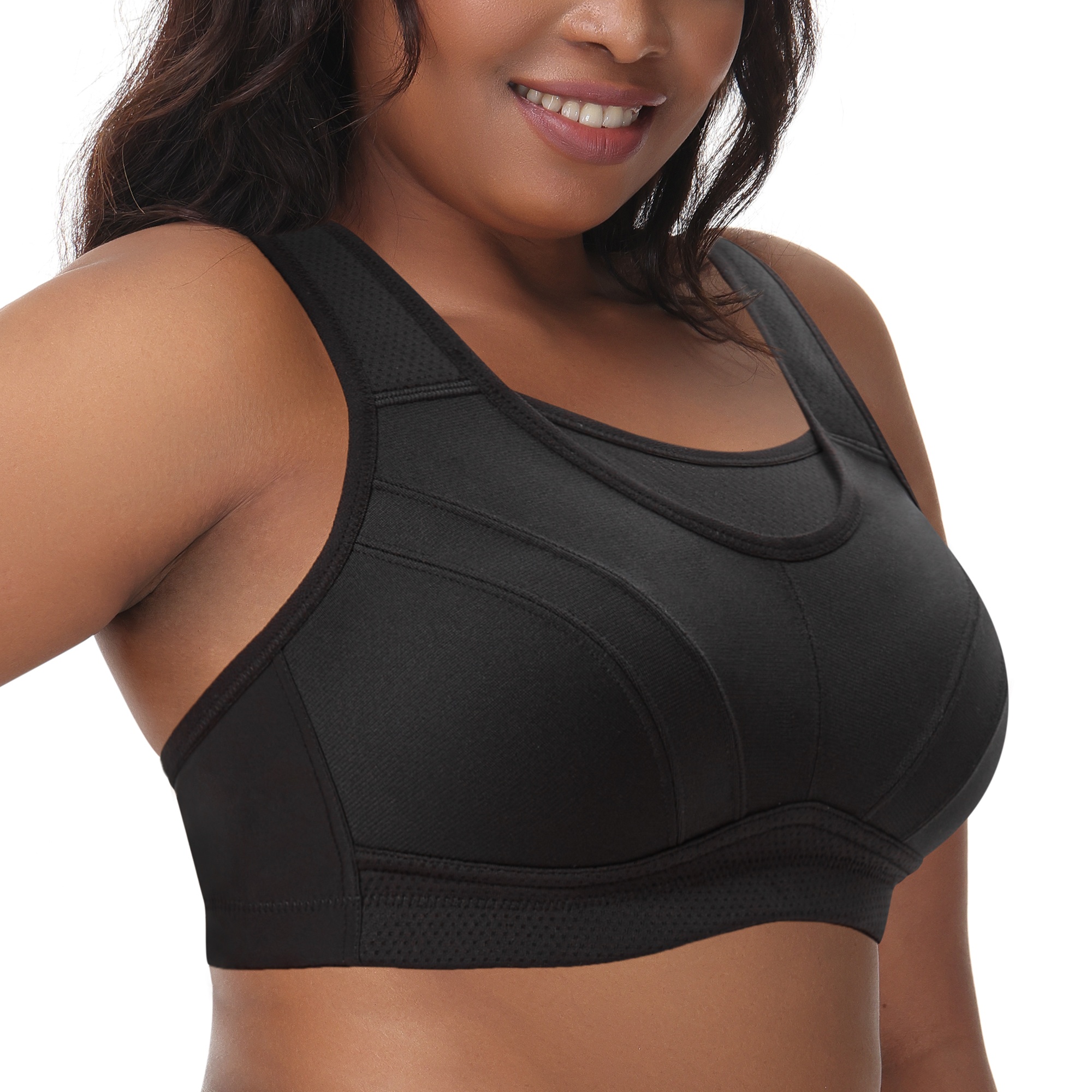 Deyllo Women's Plus Size High Impact Sports Bra, Wireless photo 2