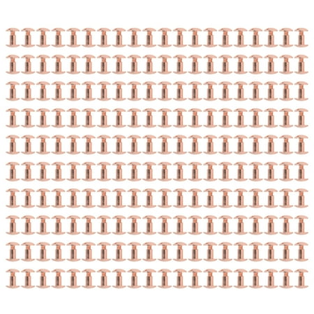 

price crash 200 Sets Book Binding Screw Uniform Coating Curved Surfaces Electroplating Treatment Bookbinding Round Flat Head Stud Screw Gold