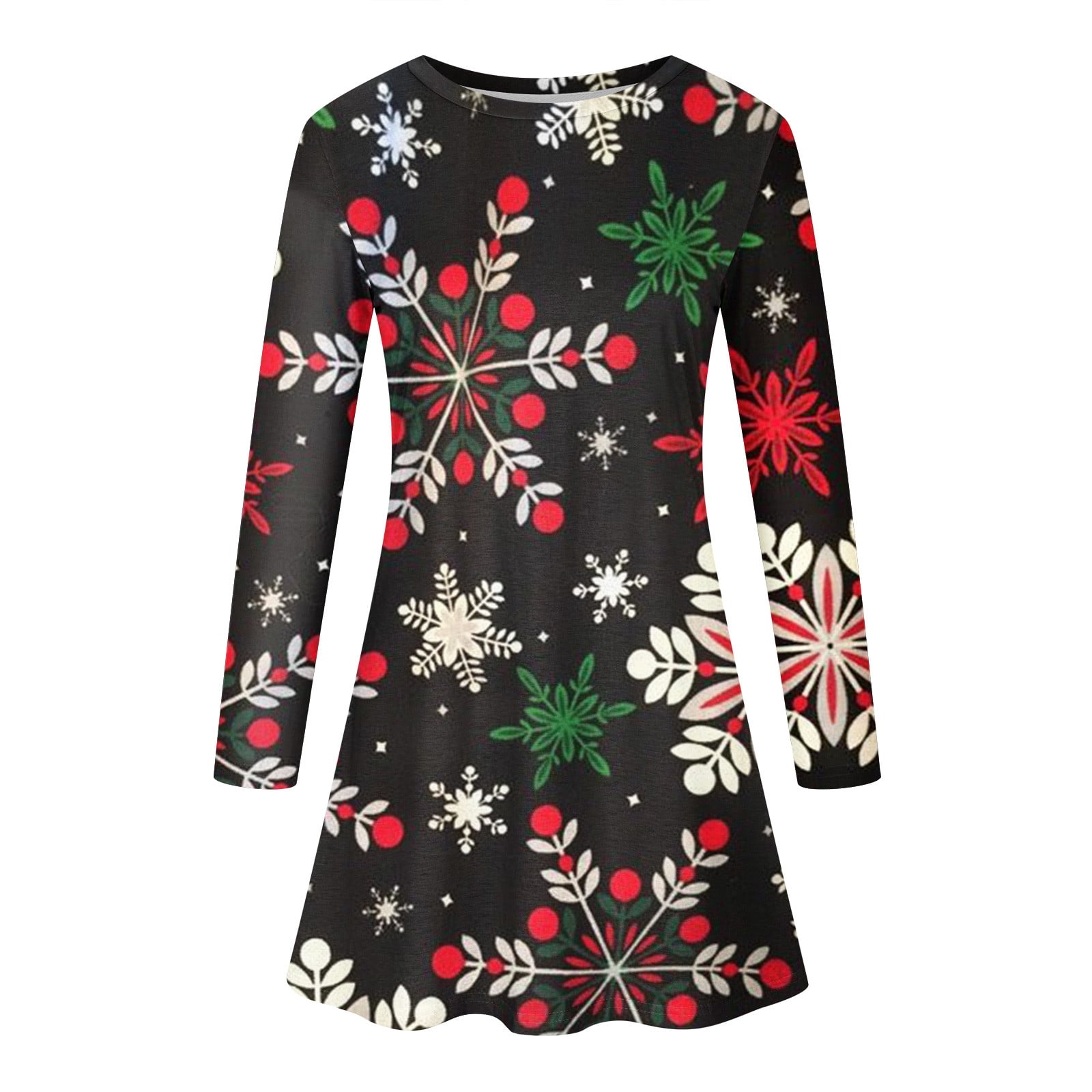 long sleeve skater dress amazon 24seven Comfort Apparel Women's Long Sleeve Knee Length Skater Dress - Black