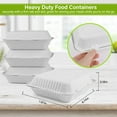 thumbnail image 6 of Compostable Take Out Food Container 8X8, 100 Pack 3 Compartment Clamshell Food Container, Disposable To Go Food Boxes, Biodegradable Food Containers Made of White Sugar Cane Fibers, 6 of 6