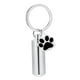 thumbnail image 1 of Llavero de cremación con colgante para mascota, mini urna, llavero cilíndrico, práctico, para cenizas. Plata, 1 of 9