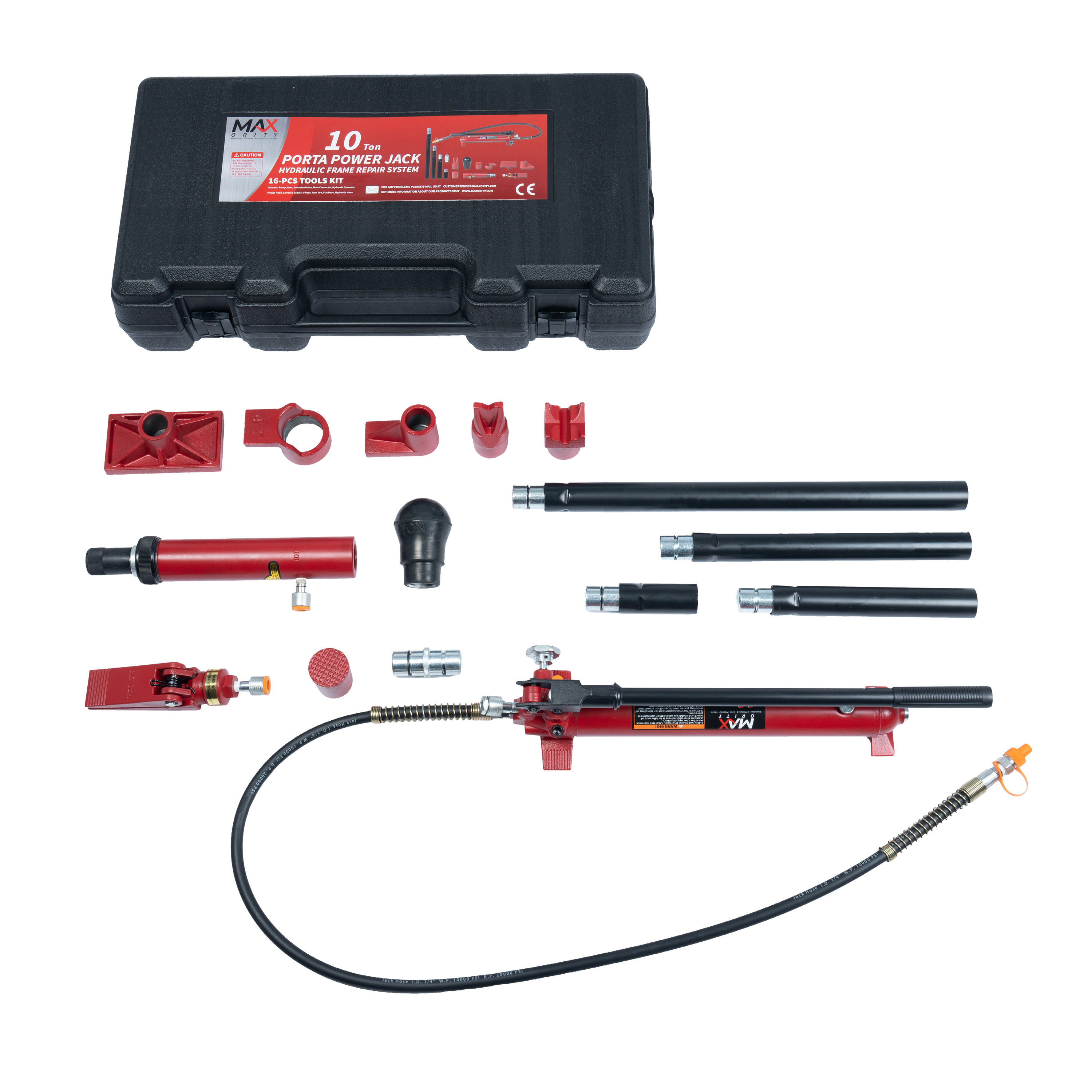 10 Ton Porta Power Hydraulic Jack Kit - Body Frame Repair Tool With Ram