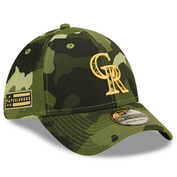 Men's New Era Camo Colorado Rockies 2022 Armed Forces Day 39THIRTY Flex Hat