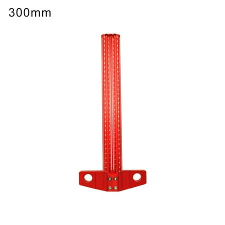 

High Quality Deluxe Crossed-out Hole Precision Scribing Ruler Woodworking Scribe Marking Gauge Measuring Tools Marking T-Ruler 300MM