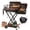 Brown, variant on KScocina Barrel Charcoal Grill with Offset Smoker, 2-in-1 Foldable Suitcase BBQ Combo, 600 sq. in. with Waterproof Cover, for Outdoor Grilling and Backyard Cooking, Black
