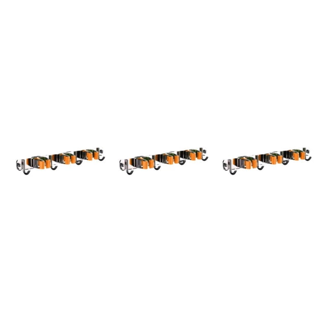 maskred Broom Holder With Circular Edge - Safe And Reliable Stainless Steel Swab Holder Multifunctional Swab Holder Swab Hook orange 3 clips and 4 hooks 3Set