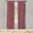 thumbnail image 5 of Ambesonne Mandala Window Curtains, Doodle Mandala Flower Art, Each 28" W x 95" L, Scarlet White Black, 5 of 5