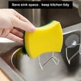 thumbnail image 2 of Porte-éponge de Cuisine en Acier Inoxydable, Porte-Éponge en Acier Inoxydable Porte-Éponge de Bain de Ventouse Ferme pour Torchon, Couvercle d'Évier, 4 Sachets de Savon, 2 of 7