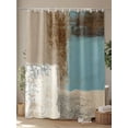 thumbnail image 4 of Abstract Mottled Shower Curtain Set ，Waterproof Fabric Shower Curtains Brown Teal Vintage Oil Painting Texture Shower Curtains for Bathroom,Bathroom Decor 60"x72", 4 of 6
