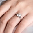 thumbnail image 5 of AnuClub Cushion/Emerald/Pear Moissanite Engagement Ring, D Color Lab Created Diamond, 18K White Gold Plated Sterling Silver, Eternity Wedding Promise Anniversary Band Ring for Women, 5 of 5
