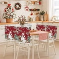 thumbnail image 2 of Christmas Snowman Chair Covers Set of 4 Red Snowman Berries Bird Pine Tree Xmas Chair Back Covers Stretch Removable Washable Slipcovers Protector for Dining Room Kitchen Party Decor, 2 of 5