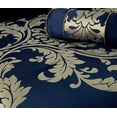 thumbnail image 4 of Chezmoi Collection Royal Luxury Jacquard Floral Comforter Set, Oversized King, Navy/Gold, 7-Piece, 4 of 7