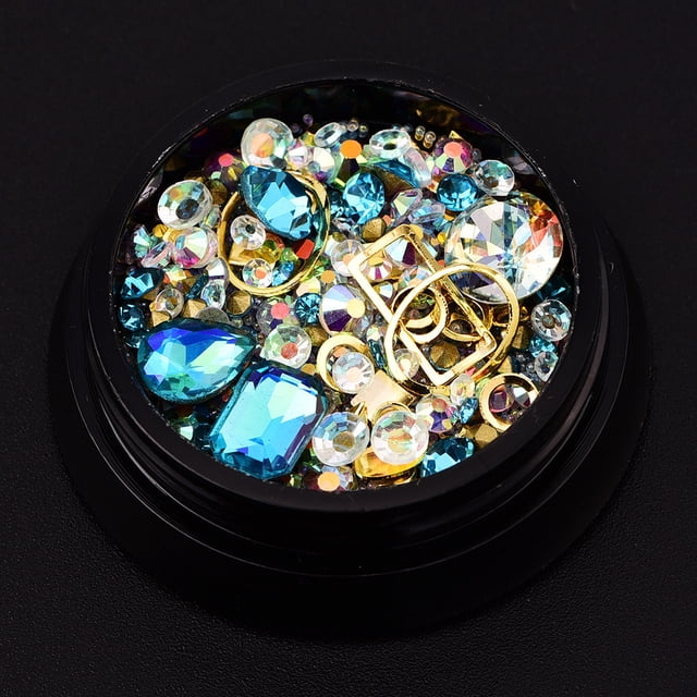 CEHVOM Fashion Nail Art Rhinestones Glitter Diamonds Tips Mixed 3D Tips DIY Decoration
