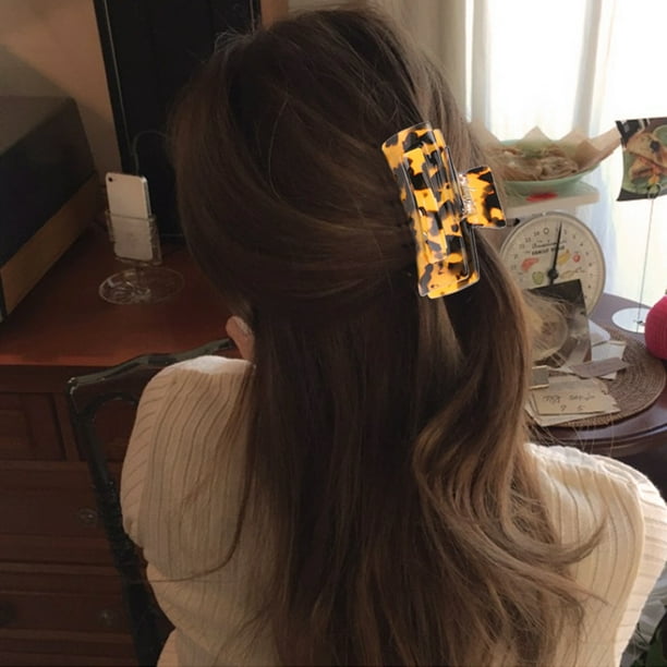 2PCS Women Rectangle Hair Claw Clip Simple Large Hair Jaw Clip