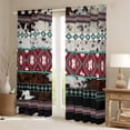 thumbnail image 2 of jejeloiu Exotic Aztec Geometric Blackout Curtains Set of 2 (52x84 Each),Vintage Cowhide Print Window Curtains,Rustic Western Cowboy Curtains and Drapes For Men Women,Luxury Bedroom Decor, 2 of 6