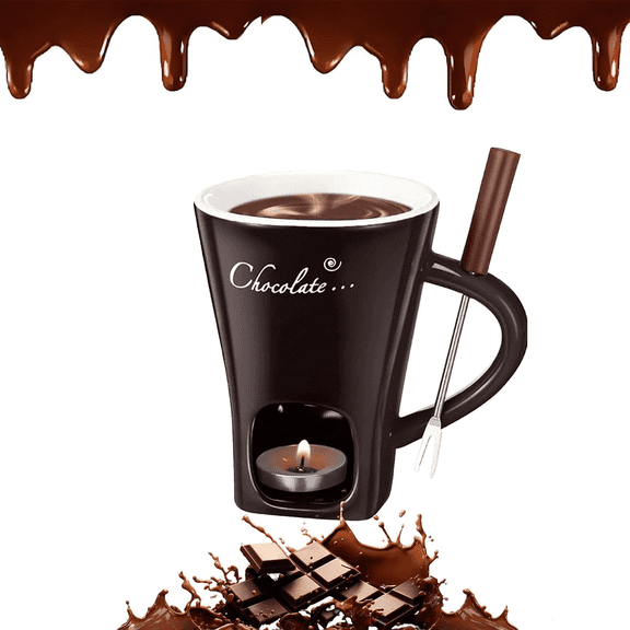 Meltie Mug, Ceramic Chocolate Mug with Forks