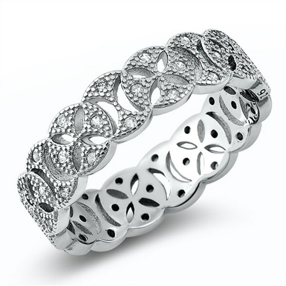 White Cubic Zirconia Wholesale Ring .925 Sterling Silver Band Jewelry Female Male Unisex Size 8