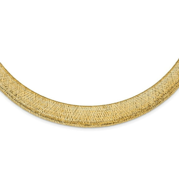 Auriga Fine Jewelry 14K Yellow Gold /Textured Stretch Necklace 18inch for Women