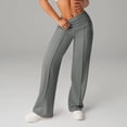 thumbnail image 6 of Hurxie Wide Leg Pants for Women High Waisted Soft Stretchy Comfy Lounge Casual Flowy Palazzo Trousers Gray,M, 6 of 7