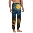 thumbnail image 4 of Kdxio Oil Starry Sky Sunflower Pattern Joggers,Sweatpants for Men with Pockets-XX-Large, 4 of 5
