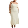 thumbnail image 2 of xiaxaixu Robe Longue d'Été Ajustée pour Femmes Couleur Unie Sans Manches Coupe Basse Robe à Bretelles Spaghetti en Tricot, 2 of 8