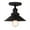 Black, variant on Pathson Vintage 1-Light Metal Flush Mounted Ceiling Light, Cone Shape Lamp for Farmhouse Kitchen