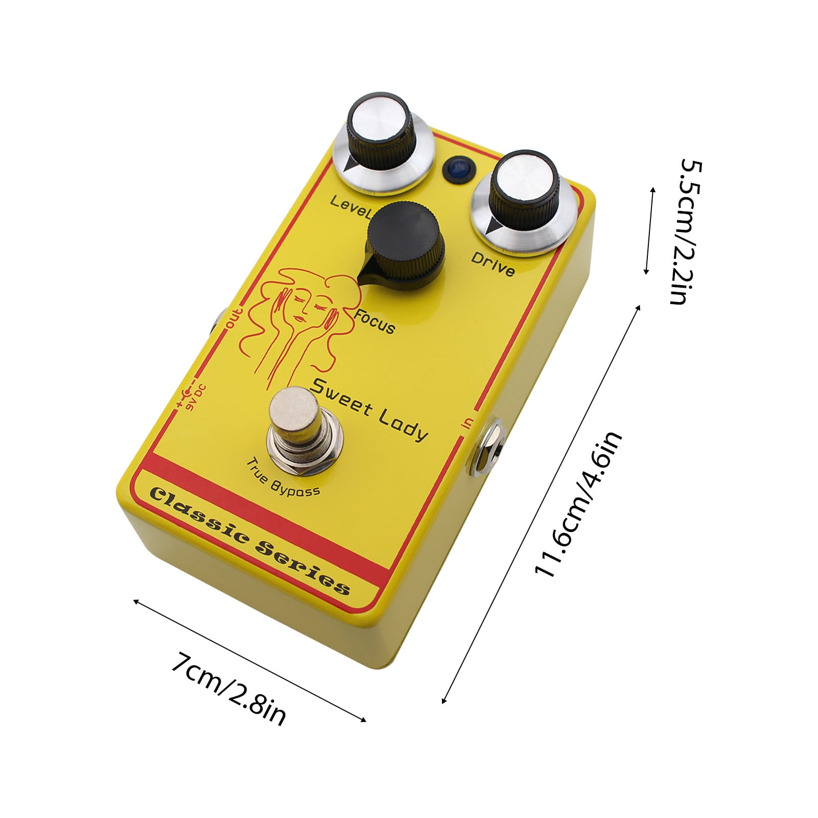Nieyigj Classic SWEET LADY Overdrive Effects Pedal Touch Sensitive Low Gain DC 9V Electric Guitar Effector with True Bypass (4.6 inches / 11.6 cm)