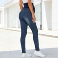 thumbnail image 4 of Tqyyweavej Maternity Skinny Jeans for Women Over The Belly Washed Pants with Pockets Solid Color Roll Hem Denim Pants Size S to 2XL, 4 of 7