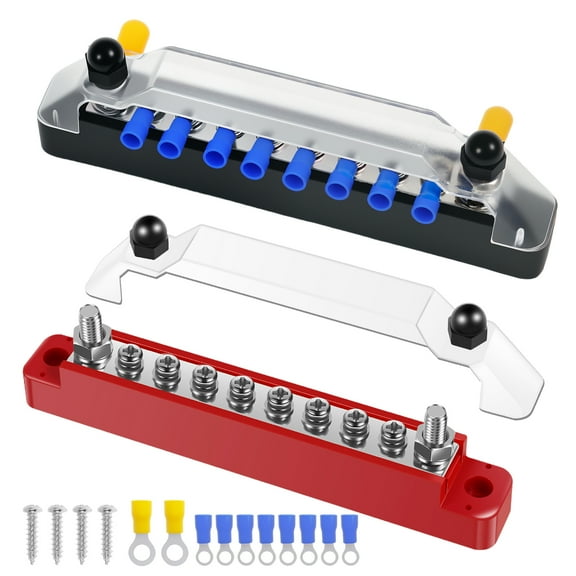 Stainless Steel Bus Bar Marine Simplify Wiring Power Distribution Block Space Saving Battery Buss Bar High Security for Boat