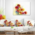 thumbnail image 4 of Designart Colorful Gerbera Flowers Watercolor - Floral Throw Pillow - 16x16, 4 of 5