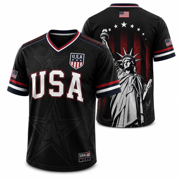 TQWQT Men's Patriotic Shirt National Team Game Day T-Shirts Round Neck Short Sleeve Football American Flag Graphic Tee 2026 Fan Shirts Black 3XL