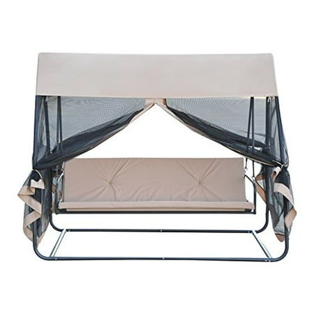 Patio Swing Converts To Bed Compare Prices At Nextag Outsunny 3 Seat Outdoor Convertible Swing Chair Bed Wit