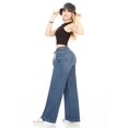 thumbnail image 3 of Pantalón Dama Pierna Ancha mezclilla Jeans Mujer azul oscuro 11, 3 of 5