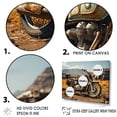 thumbnail image 3 of Designart "Adventure On The Rustic Bike" Motorcycle Canvas Art Print, 3 of 7