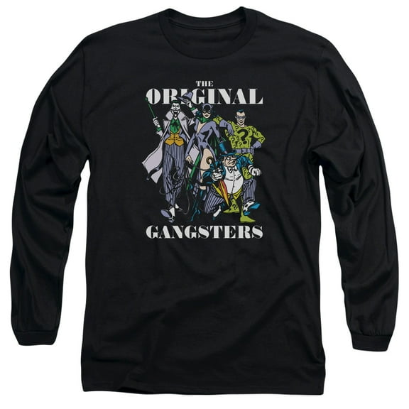 DC Comics Original Gangsters-Long Sleeve Adult 18/1 Black