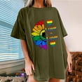 thumbnail image 2 of Midsumdr Pride Shirt Best Gift for Your Lover,Fashion Womens Heart Shape Rainbow Print Short Sleeves T-Shirt LGBT Equality Tees Summer Valentine's Day Casual Short Sleeve Tops, 2 of 7
