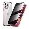 thumbnail image 1 of Funda magnética para iPhone 14 Pro Max con protector de pantalla de vidrio templado de doble cara, adsorción magnética, protección completa de metal, a prueba de golpes, color morado, 1 of 2