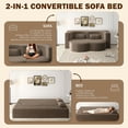 thumbnail image 3 of 78" Full Size Floor Sofa, Folding Queen Sleeper Couch, Futon Loveseat Sofa, Plush Corduroy Foam-Filled Couch Sofa Bed, Fold Mattress Bed for Living Room, Guest Use, Office, Apartment, Coffee, 3 of 18