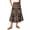Brown, variant on Delconic Women’s Plaid Patterned Midi Skirt with Elastic Waistband Drawstring and Side Pockets Casual Loose Fit Design Earthy Yellow M