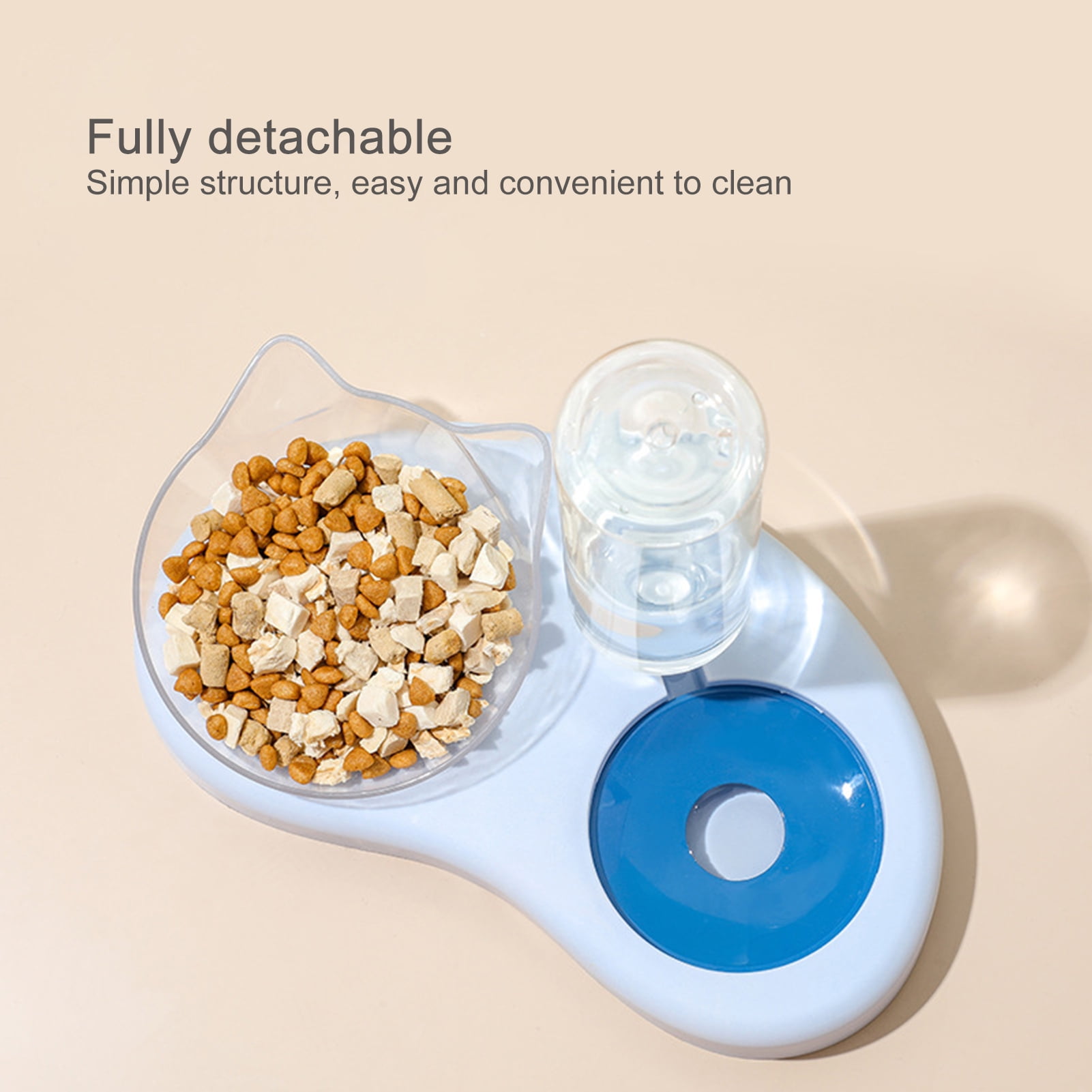 DOPI Pet Bowl Dry Wet Use Automatic Lightweight Cat Water Dispenser Food Container Feeder for Home Use