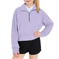 thumbnail image 3 of AherBiu Teen Girls Clothes Sweatshirt Half Zip up Collared Long Sleeve Tops Casual Loose Pullover with Pocket, 3 of 8