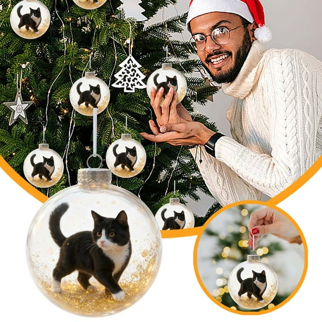 Hearth & Gear Adorable Cat Hanging Ornament Festive For Holiday Sparkling Party Stained Glass Window Clear for Crafting Ornament String Loops Wedding Cake Beads Craft Beads on A String Cute Car