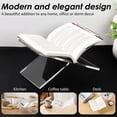 thumbnail image 4 of Acrylic Book Stand 11 x 5.9 x 6.1 in Large Open Book Display Stand for Cookbook Art Book Bible Guest Book - Coffee Table Book Stand for Reading - Transparency, Large Size, 4 of 10