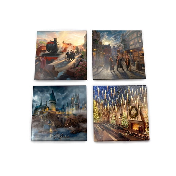 Harry Potter™ Thomas Kinkade Studios (Collection #1) StarFire Prints Glass Coaster Set SPCSTR1325