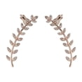 thumbnail image 2 of Diamante Hipoalergénico Hoja Ear Climber Pendientes Boda Prom Joyería , oro and rosa Fernando Pendientes Ear Climber, 2 of 8