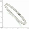 thumbnail image 2 of 925 Sterling Silver Diamond-cut Slip-on Bangle Bracelet, 2 of 5