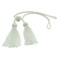 thumbnail image 2 of Opulent Handcrafted Beaded Double Tassel Curtain Tieback with Elaborately Hand-strung Glass Seed Beads, Tassel Length 4 1/2", 26" Spread # TBBD4502, Pure White #008 (Bright White) Sold Individually, 2 of 2