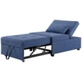 thumbnail image 6 of Pemberly Row Contemporary Microfiber Fabric Convertible Sofa Bed in Blue, 6 of 22